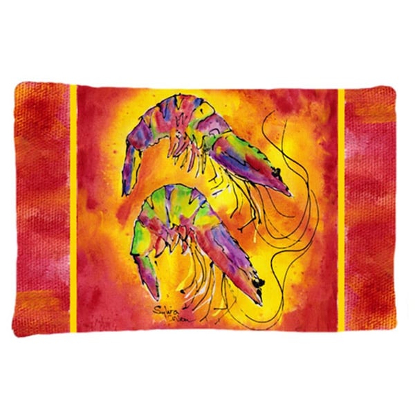 Carolines Treasures 20.5 x 30 in. Bright Shrimp on Red Moisture Wicking Fabric Standard Pillow Case - 8378PILLOWCASE