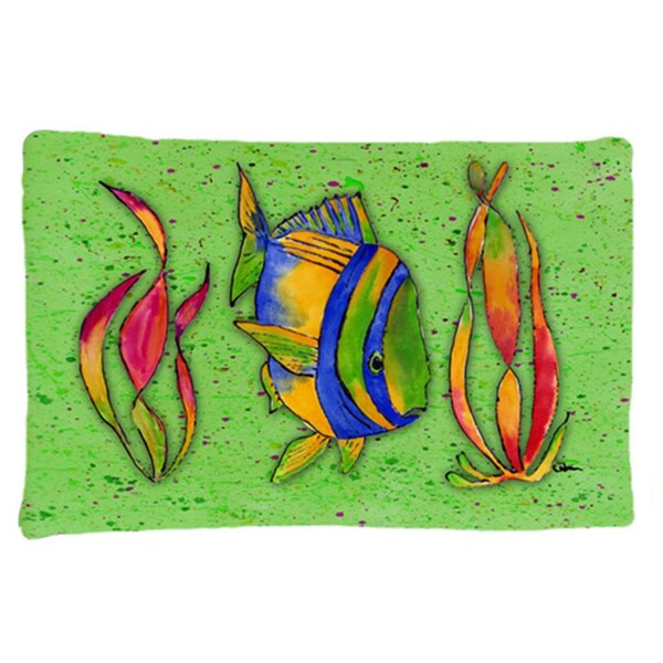 Carolines Treasures 20.5 x 30 in. Tropical Fish on Green Moisture Wicking Fabric Standard Pillow Case - 8568PILLOWCASE