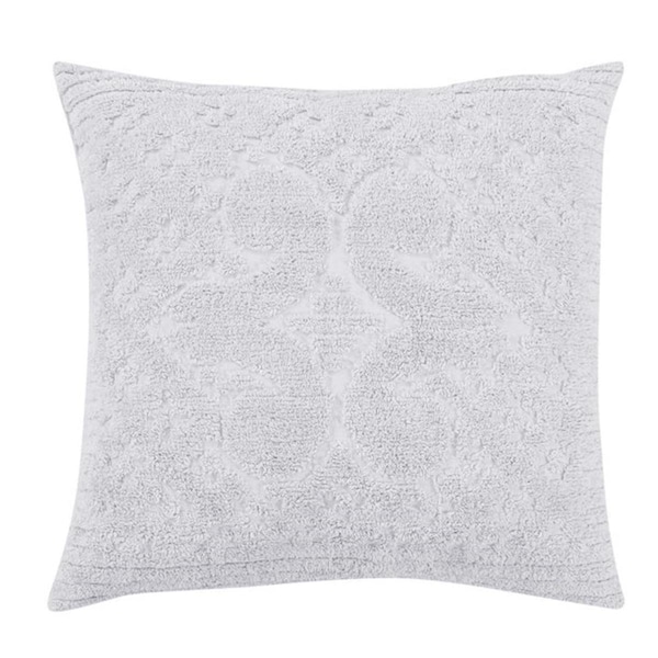 Convenience Concepts 26 x 26 in. Ashton Collection Medallion Design Euro Sham, White - HI3129672