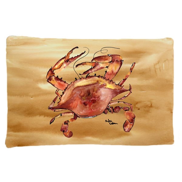 Carolines Treasures 20.5 x 30 in. Cooked Crab Sandy Beach Moisture Wicking Fabric Standard Pillow Case - 8154PILLOWCASE