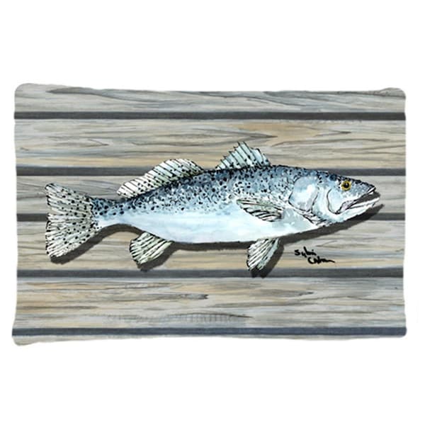 Carolines Treasures 20.5 x 30 in. Fish Speckled Trout Moisture Wicking Fabric Standard Pillow Case - 8494PILLOWCASE