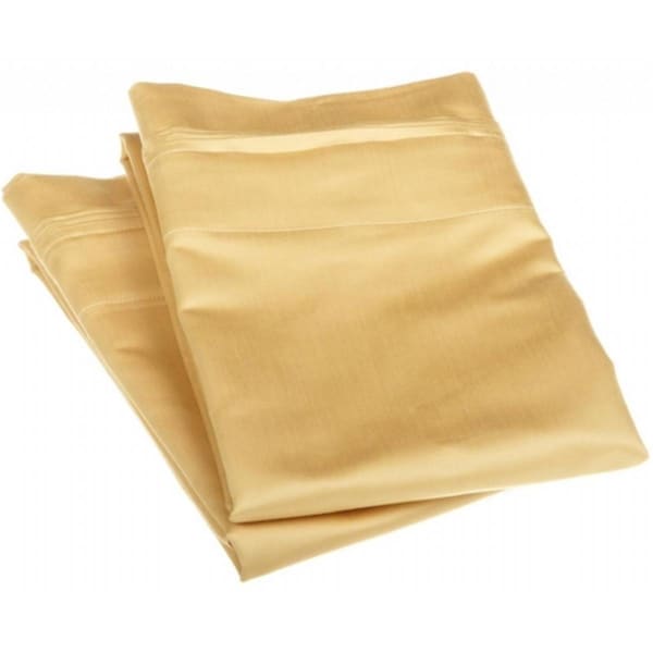 Impressions By Luxor Treasures Egyptian Cotton 1500 Thread Count Solid Pillowcase Set King-Gold - 1500KGPC SLGL