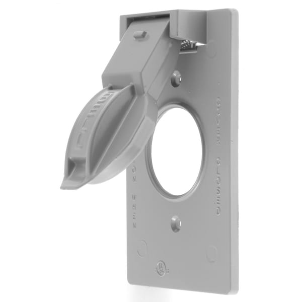 Hubbell Wiring Device-Kellems Weatherproof Wall Plates, Number of Gangs: 1 Zinc, Gray - RW51550