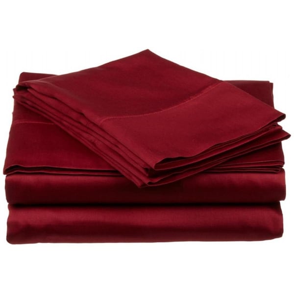 Impressions By Luxor Treasures 400 Thread Count Egyptian Cotton King Sheet Set Solid Burgundy - 400KGSH SLBG