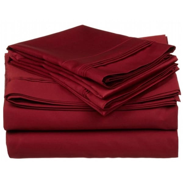 Superior  Egyptian Cotton 650 Thread Count Solid Sheet Set  California King-Burgundy - 650CKSH SLBG