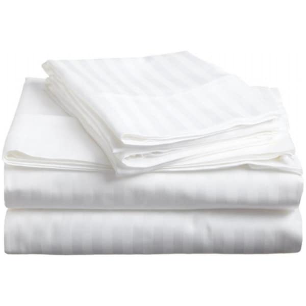 Impressions By Luxor Treasures 400 Thread Count Egyptian Cotton Twin Sheet Set Stripe White - 400TWSH STWH