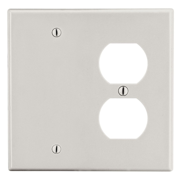 Hubbell Wiring Device-Kellems Wallplate, 2-Gang, 1) Duplex 1) Box Mount Blank, Light Almond - P138LA
