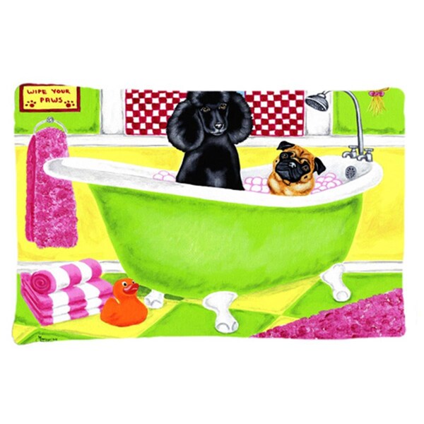 Jensendistributionservices Tub for Two with Poodle & Pug Fabric Standard Pillowcase - MI1725111
