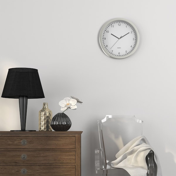 Hastings Home Hidden Compartment Wall Clock 10-inch Battery Operated Analog Clock with Secret Storage for Jewelry - 121270JHM