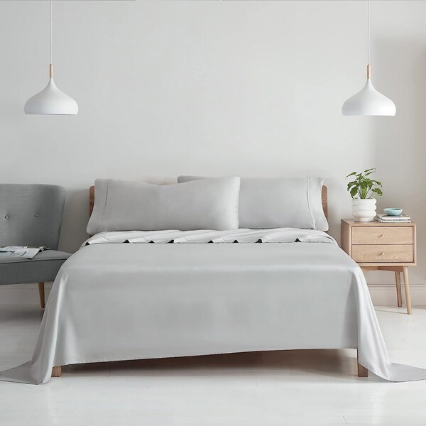 Monarch Brands Aston & Arden Tencel Pillowcase King, Light Grey, 2PK - P-SS-KP-400-LG