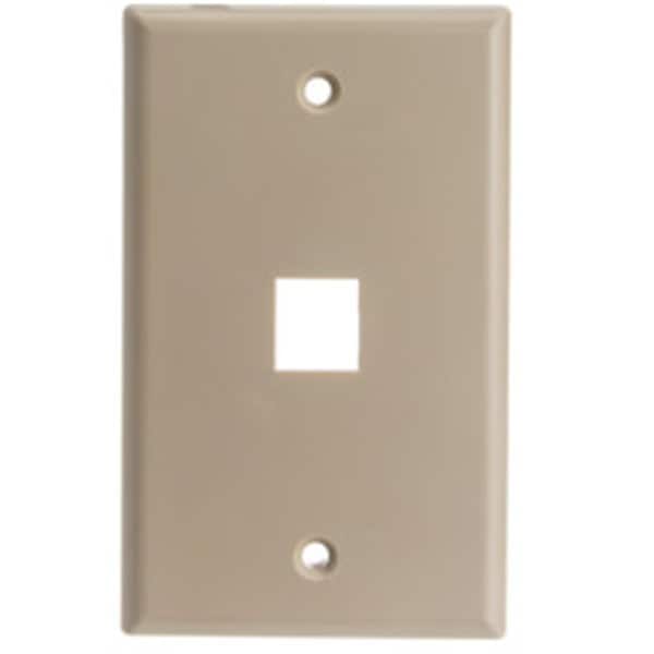 Cable Wholesale 6 Port Keystone Wall Plate, Single Gang - Beige - 301-6K