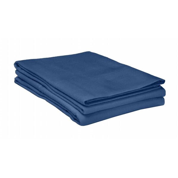 Impressions By Luxor Treasures Cotton Flannel King Pillowcase Set Solid- Navy Blue - FLAKGPC SLNB
