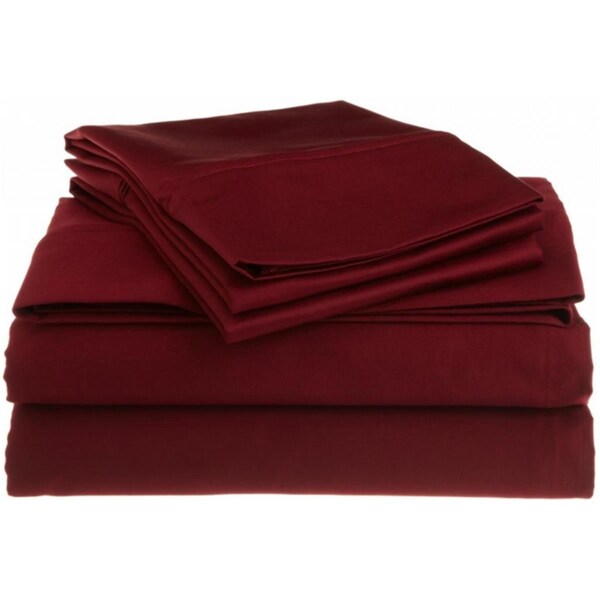 Impressions By Luxor Treasures Egyptian Cotton 1200 Thread Count Solid Sheet Set California King-Burgundy - 1200CKSH SLBG