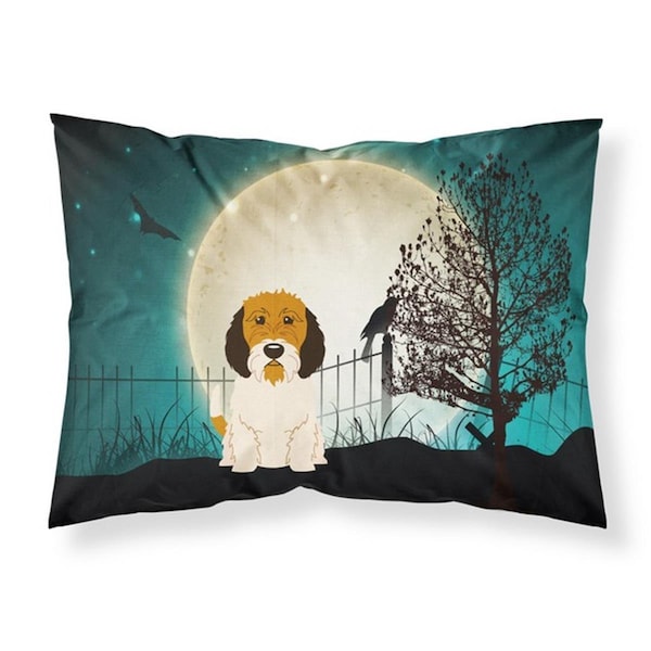 Micasa Halloween Scary Petit Basset Griffon Veenden Fabric Standard Pillowcase, 20.5 x 0.25 x 30 in. - MI223556