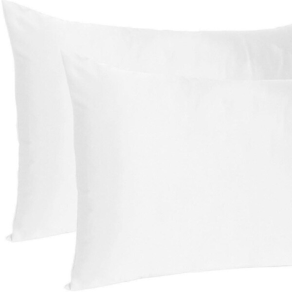 Homeroots 20 x 26 in. White Dreamy Silky Satin Standard Size Pillowcases - 387858