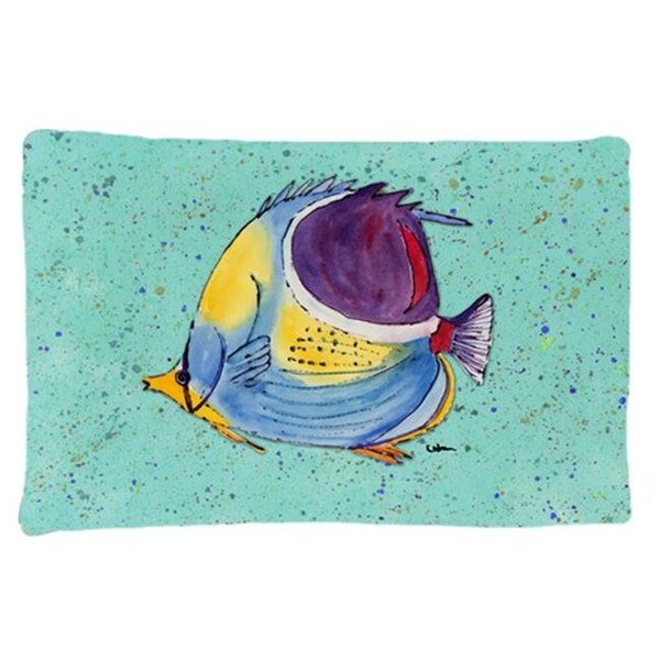Carolines Treasures Carolines Treasures 8576PILLOWCASE 20.5 x 30 in. Tropical Fish on Teal Moisture Wicking Fabric Standard Pillow Case - 8576PILLOWCASE