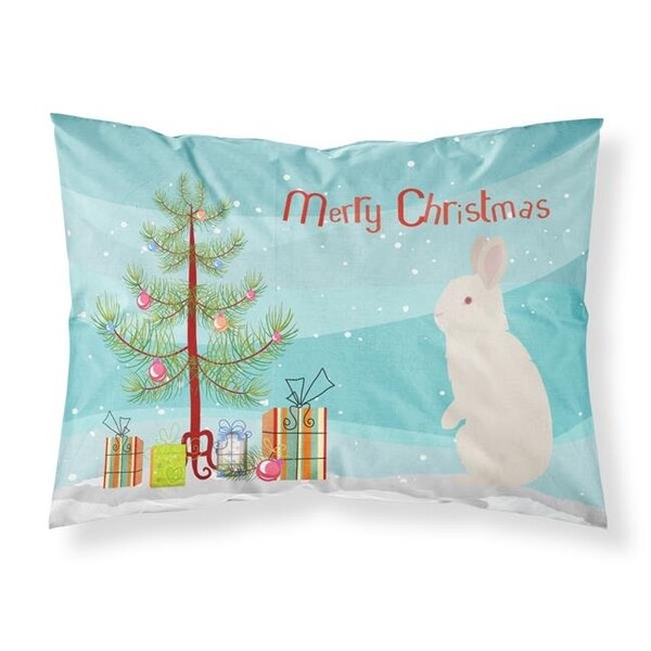 Carolines Treasures Carolines Treasures BB9332PILLOWCASE New Zealand White Rabbit Christmas Fabric Standard Pillowcase - BB9332PILLOWCASE