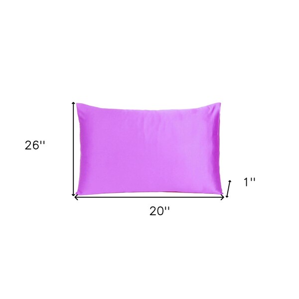 Homeroots 20 x 26 in. Violet Dreamy Silky Satin Standard Size Pillowcases - 387866