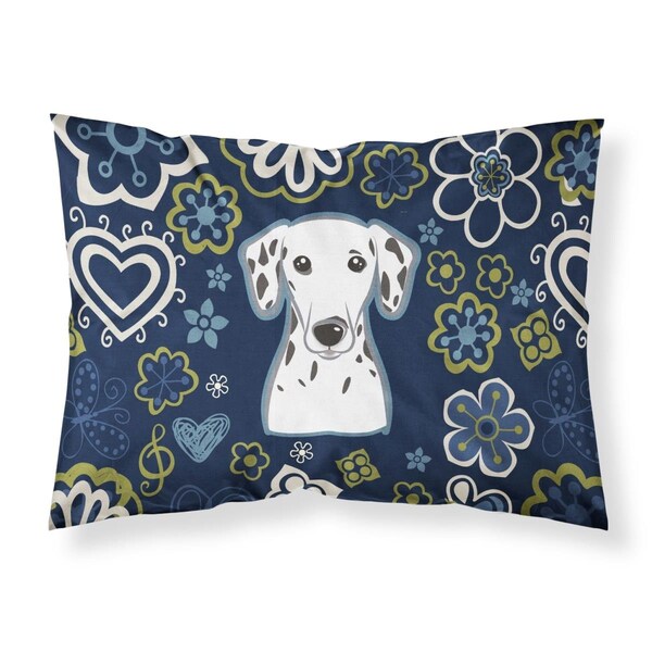 Jensendistributionservices Blue Flowers Dalmatian Fabric Standard Pillowcase - MI2552004