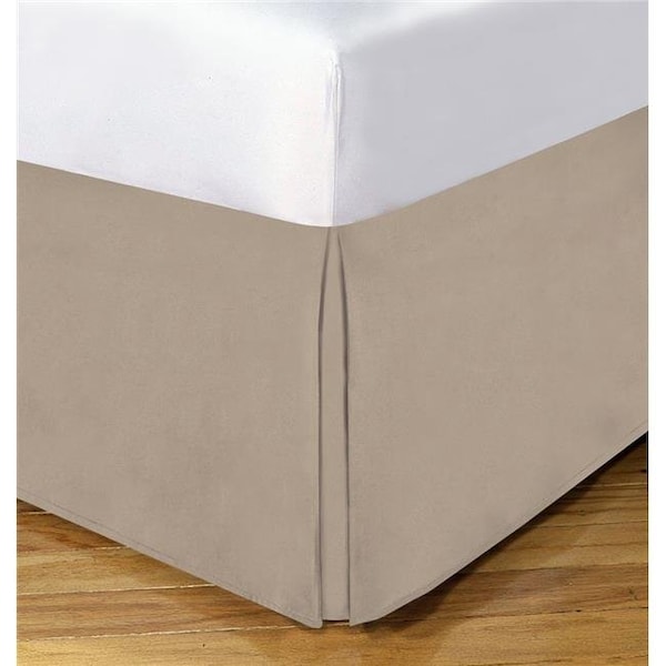 Todays Home Todays Home TOH24914MOCH04 Levinsohn Basic Cotton Rich 200TC Tailored 14 in. Bed Skirt  Mocha - King - TOH24914MOCH04