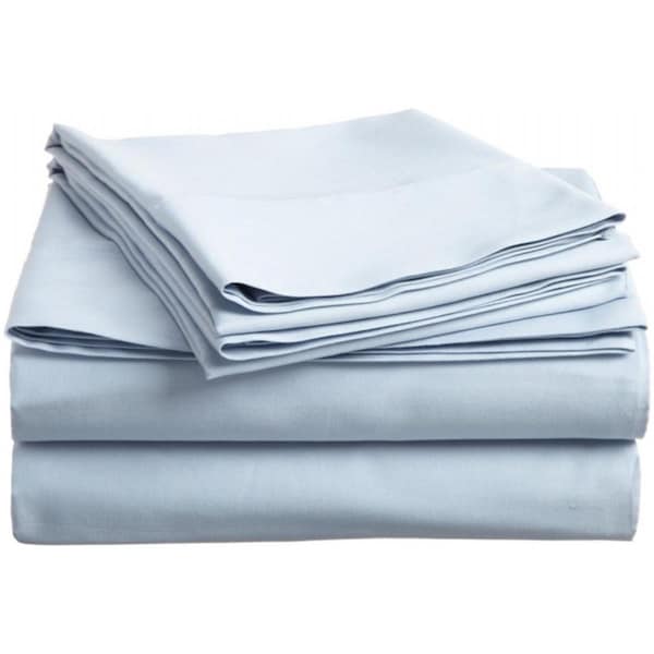 Impressions By Luxor Treasures 400 Thread Count Egyptian Cotton Twin XL Sheet Set Solid Light Blue - 400XLSH SLLB