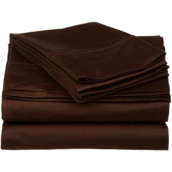 Superior  530 Thread Count Egyptian Cotton Split King Sheet Set Solid  Chocolate - 530SKSH SLCH