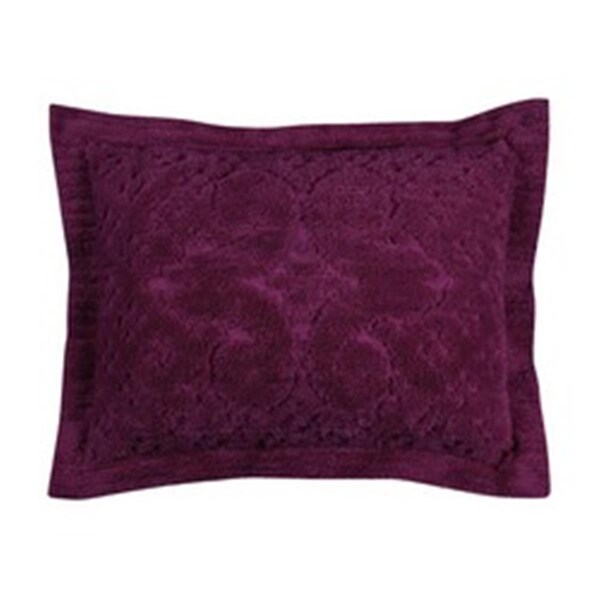 Better Trends Ashton Cotton Pillow Sham, Plum - Standard Size - SHAS2127PL
