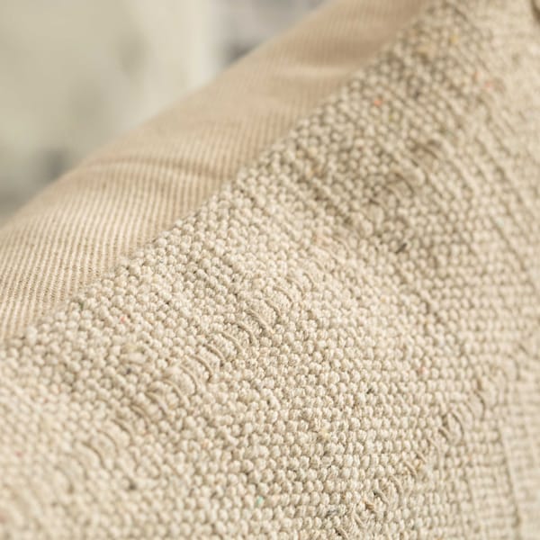 Deerlux 16" Handwoven Cotton Throw Pillow Cover with Drawstring with Filler, Natural - QI004309.DS.K