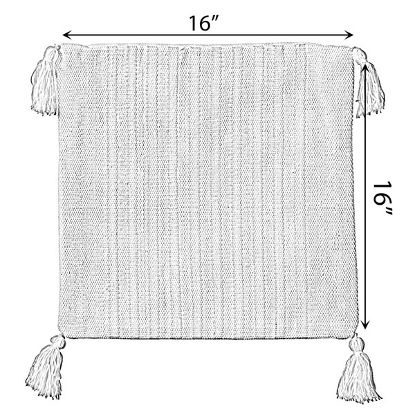 Deerlux 16" Handwoven Cotton Throw Pillow Cover with Striped Lines with Filler, Yellow - QI004310.YL.K