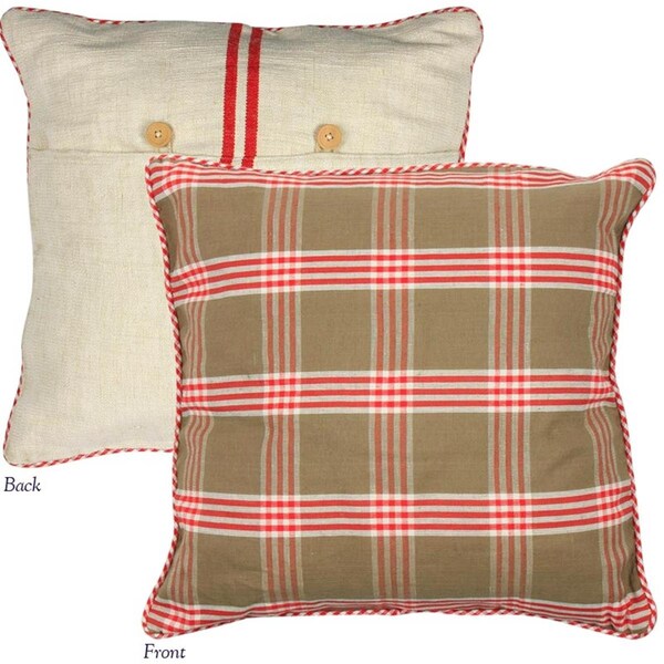 Heritage Lace 20 x 20 in. At Home with Marieke Grain Sack Plaid Pillow Cover, Red - 50.040.016