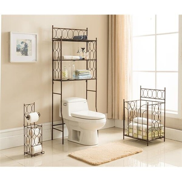 Kb KB BM1127 64 x 24 x 12 in. Iron 3 Tier Bathroom Rack - Copper - BM1127