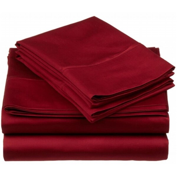 Superior  530 Thread Count Egyptian Cotton California King Sheet Set Solid  Burgundy - 530CKSH SLBG
