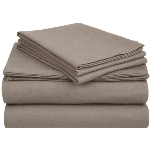 Impressions By Luxor Treasures Cotton Flannel Queen Sheet Set Solid- Grey - FLAQNSH SLGR