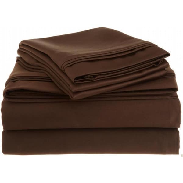 Impressions By Luxor Treasures Egyptian Cotton 1500 Thread Count Solid Sheet Set Full-Mocha - 1500FLSH SLMO