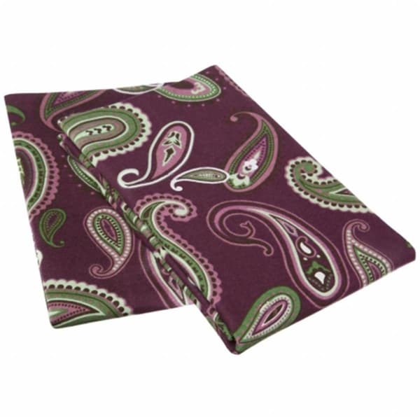 Superior  Impressions by Luxor Treasures FLAKGPC PAPR Cotton Flannel King Pillowcase Set Paisley; Purple - FLAKGPC PAPR
