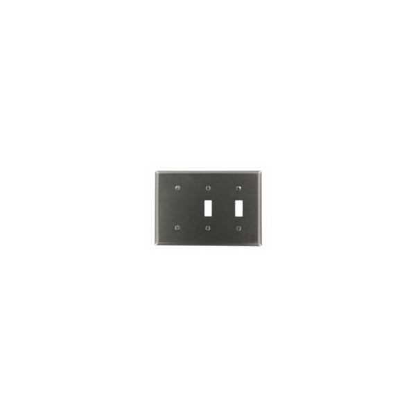 Leviton Wallplates 3 Gang Blank Tgl Tgle Wallplate Ss - S214-N