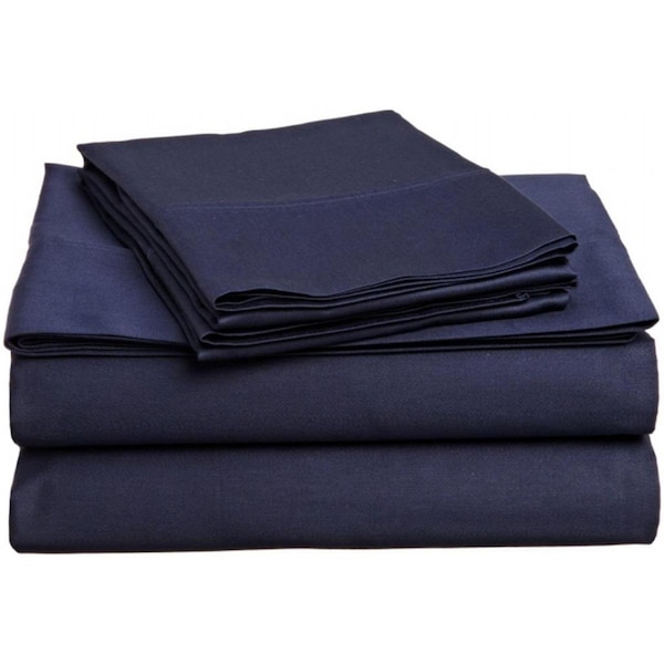 Superior  400 Thread Count Egyptian Cotton King Sheet Set Solid  Navy Blue - 400KGSH SLNB