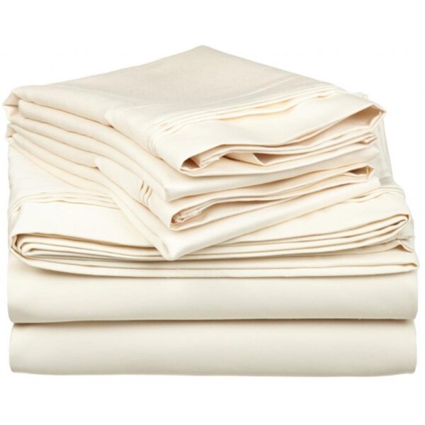 Impressions By Luxor Treasures Egyptian Cotton 650 Thread Count Solid Sheet Set King-Ivory - 650KGSH SLIV