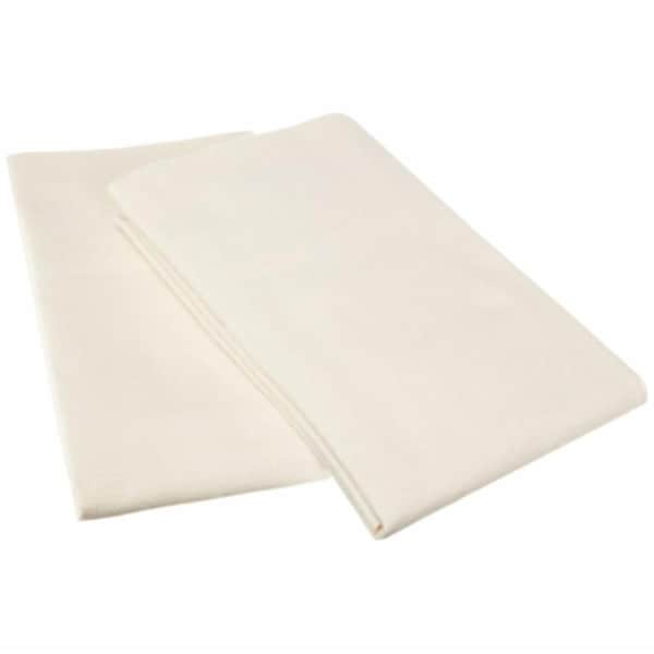 Impressions By Luxor Treasures Cotton Flannel King Pillowcase Set Solid- Ivory - FLAKGPC SLIV