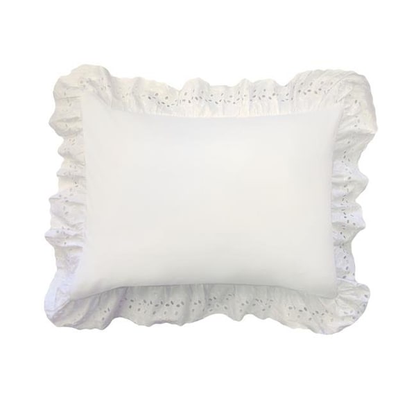 Fresh Ideas Fresh Ideas FRE300XXIVOR09 Ruffled Shams Eyelet  Ivory - King - FRE300XXIVOR09