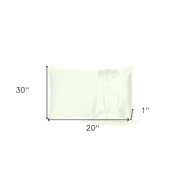 Homeroots 20 x 30 in. Ivory Dreamy Silky Satin Queen Size Pillowcases - 387911