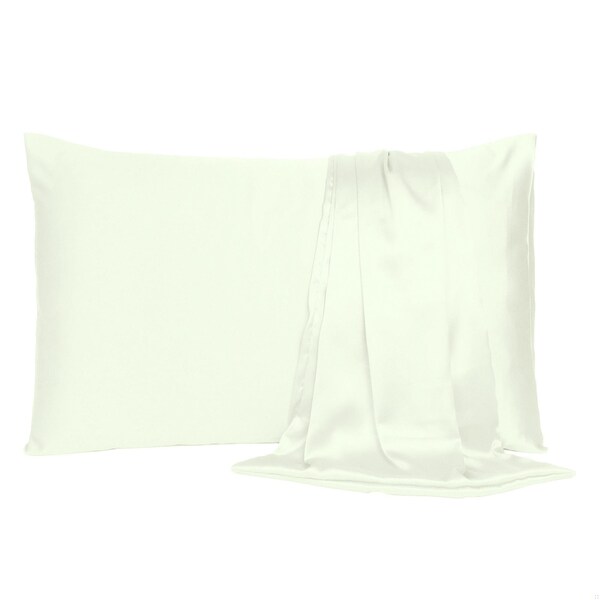 Homeroots 20 x 30 in. Ivory Dreamy Silky Satin Queen Size Pillowcases - 387911