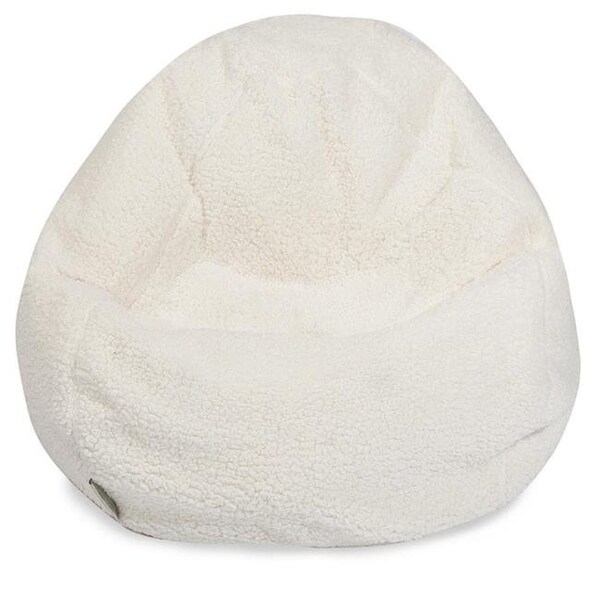 Majestic Home Majestic Home 85907264009 Solid Cream Sherpa Small Classic Bean Bag - 28 x 28 x 22 in. - 85907264009