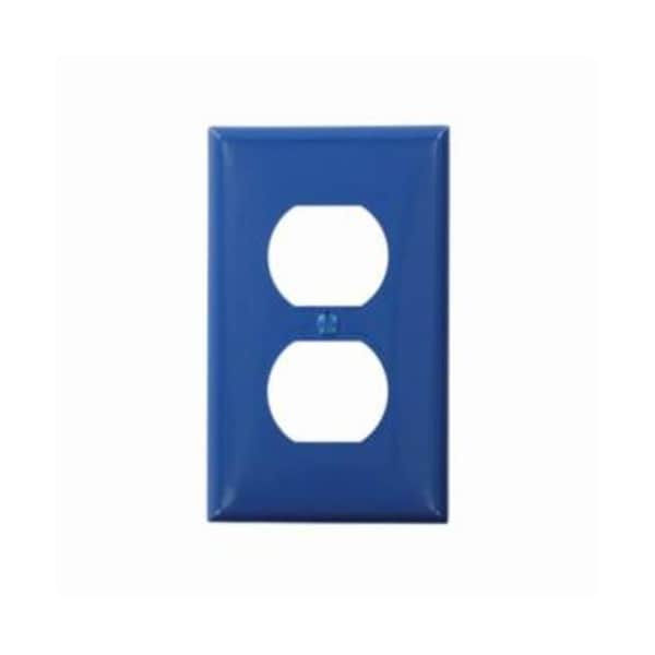 Leviton Wallplates Bu Wp 1G Dup Outlet W/Cap Scr - 80703-BU