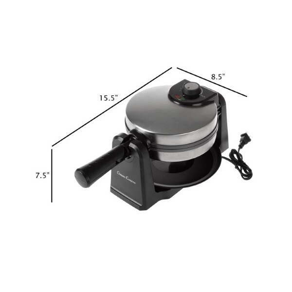 Hastings Home Waffle Iron-Classic 180 Rotation Flip with Nonstick Plates, Removable Drip Pan, Folding Handle - 685382MXR