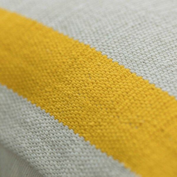 Deerlux 16" Handwoven Cotton Throw Pillow Cover with Side Stripes with Filler, Yellow - QI004311.YL.K