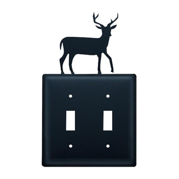 Village Wrought Iron Village Wrought Iron ESS-3 Deer Switch Cover Double - Black - ESS-3