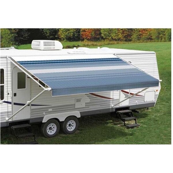 Carefree Carefree C6F-JU148E00 13-2 ft. Dune Stripe Ocean Blue - White - C6F-JU148E00