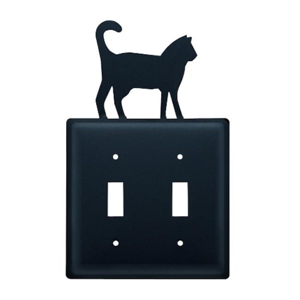 Village Wrought Iron Village Wrought Iron ESS-6 Cat Switch Cover Double - Black - ESS-6