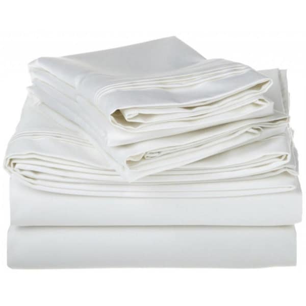 Impressions By Luxor Treasures Egyptian Cotton 1500 Thread Count Solid Sheet Set Full-White - 1500FLSH SLWH